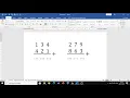 How to Make Addition Three Digit Numbers in Microsoft Word ll Maths