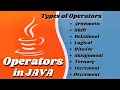 Operators in Java In HINDI Types of Operators in Java - in Details