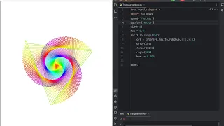 Creating Beautiful Triangular Spiral Design Using Python Turtle ASMR - No Talking