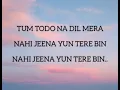 Lagu TUM TODO NA DIL MERA FEMALE FULL LYRICS VIDEO|PLEASE LIKE AND SUBSCRIBE MY YOUTUBE CHANNEL