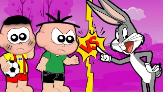 casc o e cebolinha contra pernalonga o coelho maluquinho desenho animado