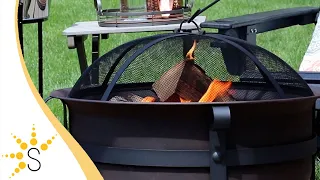 Sunnydaze Round Fire Pit Spark Screen - Heavy-Duty Design