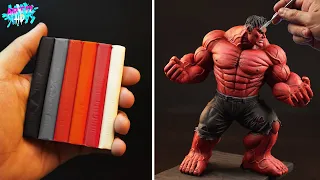 Cómo hacer a RED HULK con PLASTILINA ESCOLAR 😱 | 300+ horas en 11 minutos !