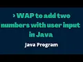 Add two number in Java User input program in Java Java program to add two number with user input