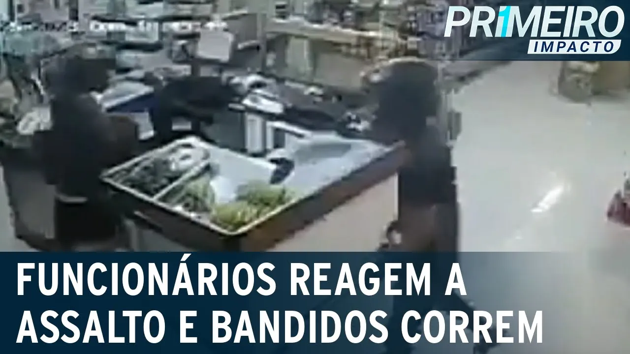 Funcionários de mercado reagem a assalto e bandidos fogem | Primeiro Impacto (11/07/23)