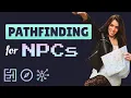 How do NPCs navigate environments Pathfinding with Pyglet in Python