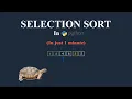 Selection Sort In Python In 1 minute