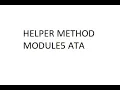Helper Method - Module5