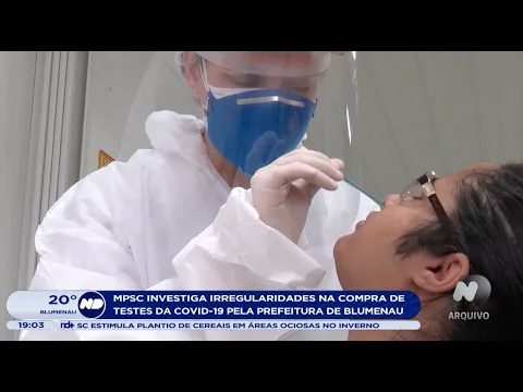 MPSC investiga irregularidades na compra de testes da Covid-19 pela prefeitura de Blumenau