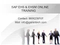 SAP EHS BASICS