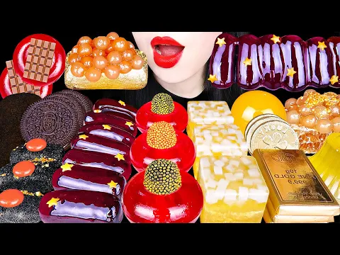 ASMR GOLD BLACK SAPPHIRE GRAPE TANGHULU, HONEY COMB, DONUT JELLY 블랙 사파이어 탕후루 황금 벌꿀집 도넛젤리 먹방 MUKBANG