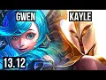 GWEN vs KAYLE TOP 70 winrate 1 KR Master 13 12