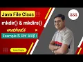 mkdir and mkdirs in Java How to create a directory in Java Can we create a folder in Java