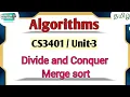 Merge sort in divide and conquer algorithm in algorithms tamil CS3401 Anna University
