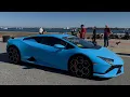 Cars leaving Fort Adams Newport RI Audrain Motor Week Cars Coffee