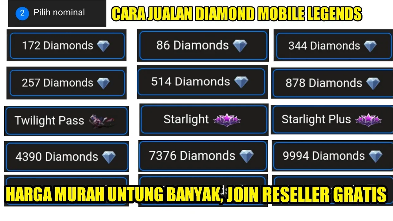 CARA TOP UP MOBILE LEGEND DENGAN PULSA