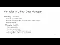 UiPath Data Manager Variables Global Variables
