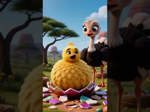 Giant Egg Hatches in the Savanna 🥚🐥 Cutest Surprise! #Shorts