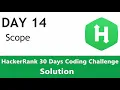 Day 14 - Scope of Variables HackerRank Solution Coded in Python