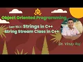 Lec - 10 1 Strings in C String Stream Class in C