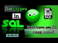 SQL full course what is datatype data types in SQL how to write code with data types Telugu