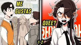 ♥️ ME LE CONFESÉ A MI NUEVA COMPAÑERA DE CLASES CON UNA MIRADA ATERRADORA 🥵 | Manwha Resumen (1-2)