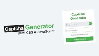 Create Advenced Captcha Generator With HTML CSS JavaScript