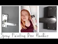 WILKO GUNMETAL METALLIC SPRAY PAINT Spray painting door handles Cheap DIY update