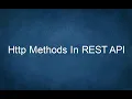 Different Http Methods In REST API