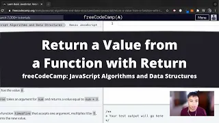 Return a Value from a Function with Return Basic JavaScript freeCodeCamp tutorial