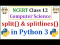 split splitlines methods for reading files Class 12 Computer Science File Handling in Python