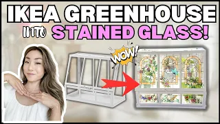 I turned my IKEA GREENHOUSE into STAINED GLASS DIY IKEA Akerbar Hack Houseplant Care Routine Tips