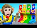 Download Lagu Monkey MoMo \u0026 Monkey Nana Drives the Tractor : A breathtaking battle with the tornado \u0026 magic slide