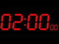2 Minute Countdown Timer Big Digit Red Color Black Background 120 Second Countdown Timer