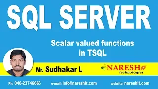 Scalar valued functions in TSQL Part-2 SQL Server MSSQL Training By Mr Sudhakar L