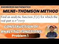 Milne Thomson Method Problem 1 Construction of Analytic Functions