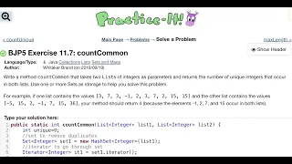 Java Practice It Exercise 11 7 countCommon collections lists sets and maps iterator