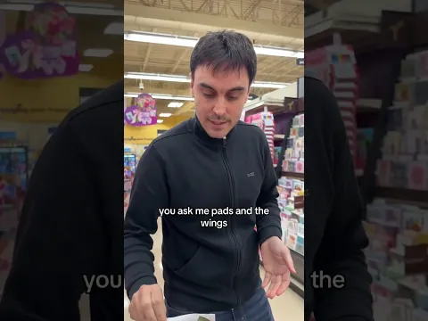 When you ask your husband to buy sanitary pads with wings