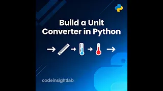 Build a Unit Converter in Python Multi-Category Conversion Tool