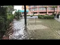 High tide breaches dunes in Myrtle Beach South Carolina