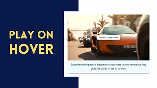How To Play On Hover Using HTML CSS JavaScript