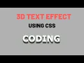 3D text effect using html5 and css3 full tutorial