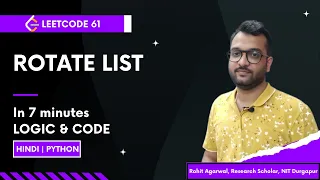 LeetCode 61 - Rotate List Linked List Rotation Explained with Python Hindi DSA