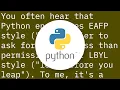 Using try vs if in Python