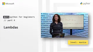 Lambdas More Python for Beginners 4 of 20