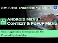 Lec-37 - Menus in Android-Context Popup Menu Mobile Application Development Computer Engineering