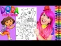 Coloring Dora The Explorer Boots Summer GIANT Coloring Page Crayola Crayons KiMMi THE CLOWN