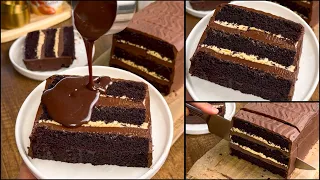 ترند جديد كيكة لندن الشهيرة لازم تجربوها 😍 اسهل كيكة شوكولاتة ب 2 بيضات فقط !