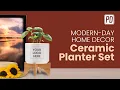 Promotional Ceramic Planter Set Perfect For The Office Or At Home Promo Direct