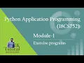 Python application programming exercise programs Python programming exercise solutions VTU
